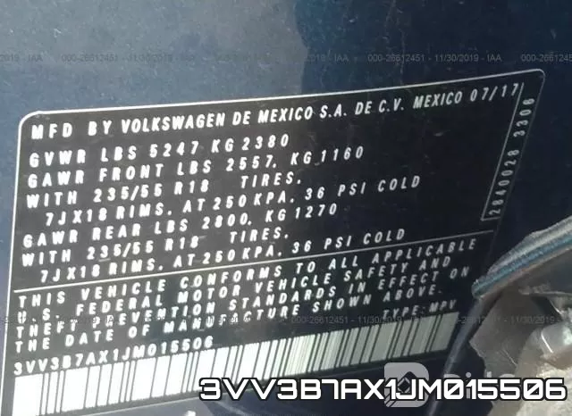 3VV3B7AX1JM015506 фото 10