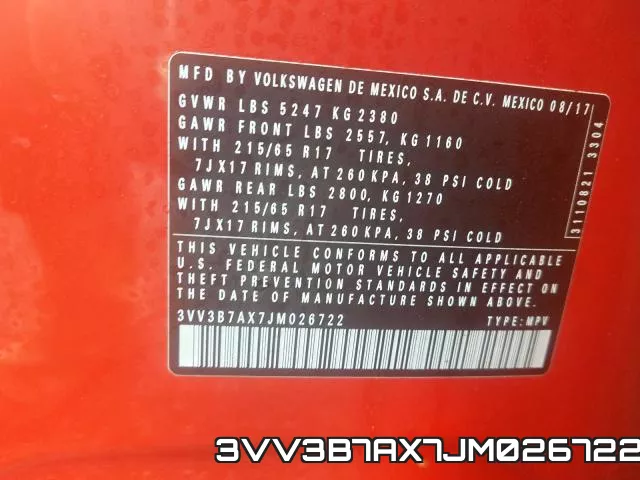 3VV3B7AX7JM026722 фото 2