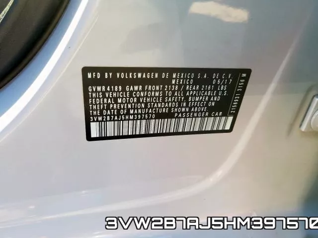 3VW2B7AJ5HM397570 фото 2