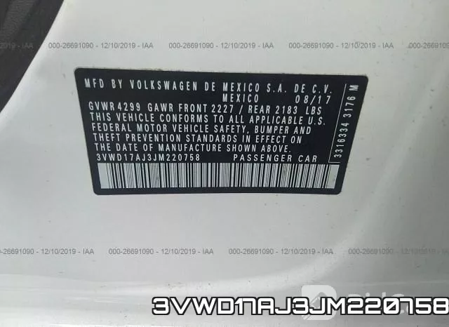 3VWD17AJ3JM220758 фото 10