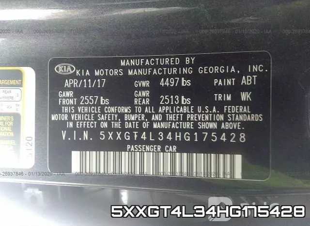 5XXGT4L34HG175428 фото 10