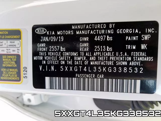 5XXGT4L35KG338532 фото 2