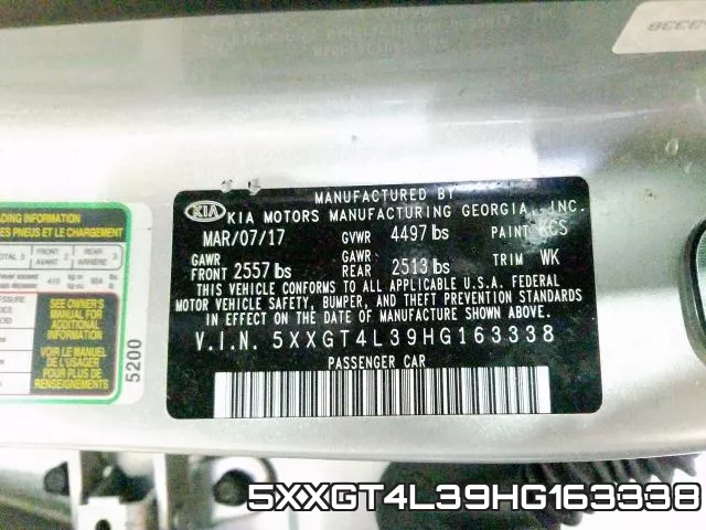 5XXGT4L39HG163338 фото 2