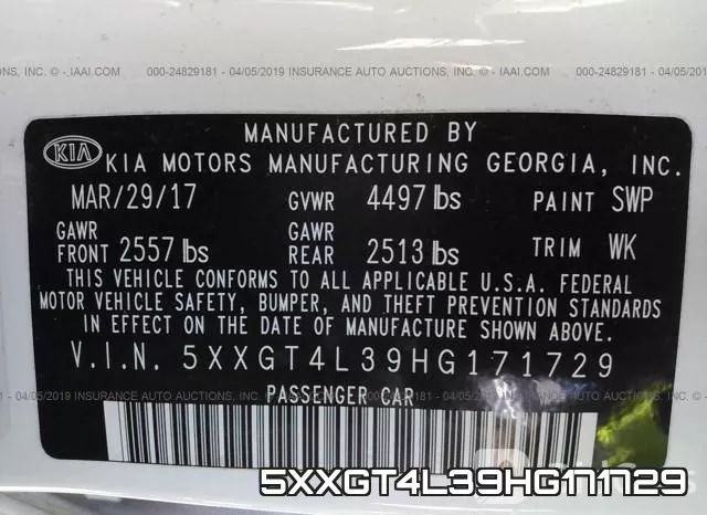 5XXGT4L39HG171729 фото 10