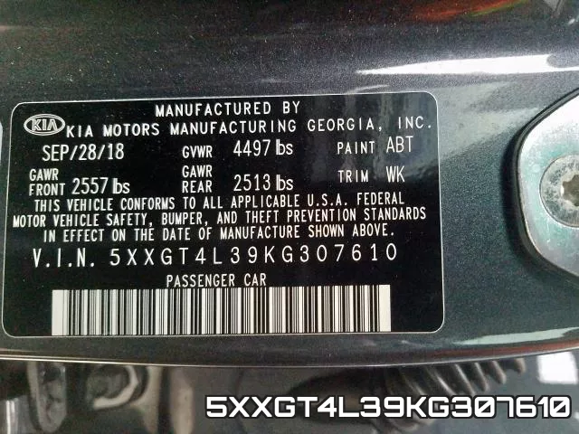 5XXGT4L39KG307610 фото 2