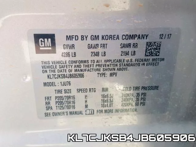 KL7CJKSB4JB605906 фото 2