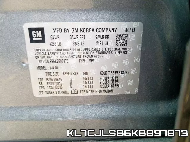 KL7CJLSB6KB897873 фото 2