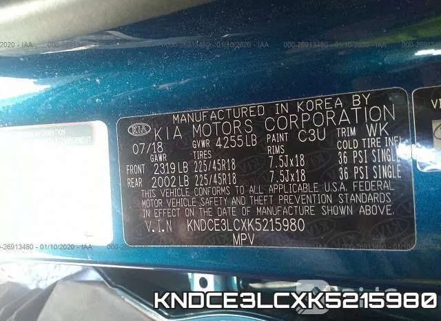 KNDCE3LCXK5215980 фото 10