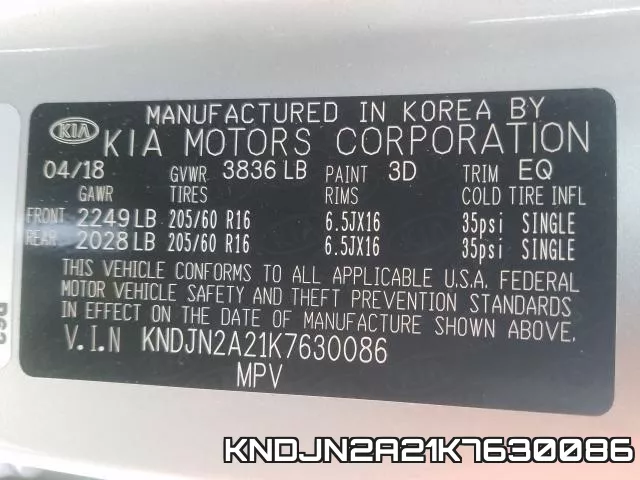 KNDJN2A21K7630086 фото 2