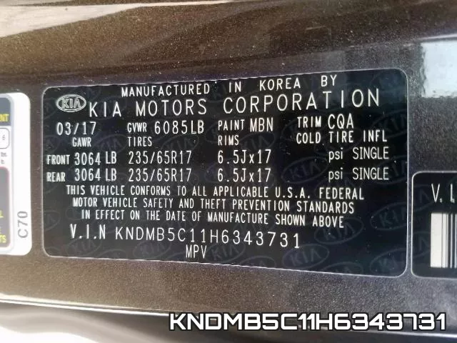 KNDMB5C11H6343731 фото 2