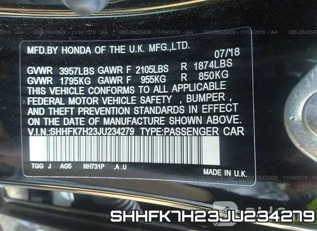 SHHFK7H23JU234279 фото 10