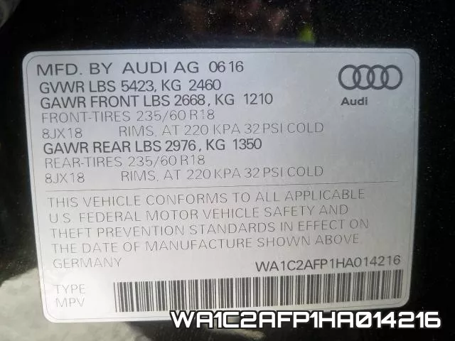 WA1C2AFP1HA014216 фото 2