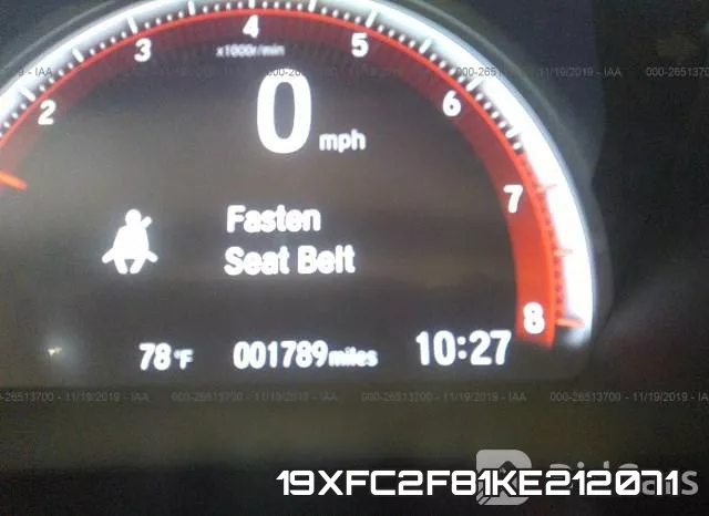 19XFC2F81KE212071 фото 8