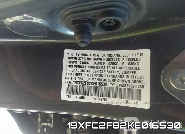 19XFC2F82KE016530 фото 10