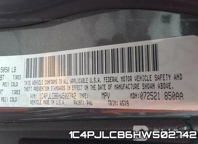 1C4PJLCB6HW502742 фото 10