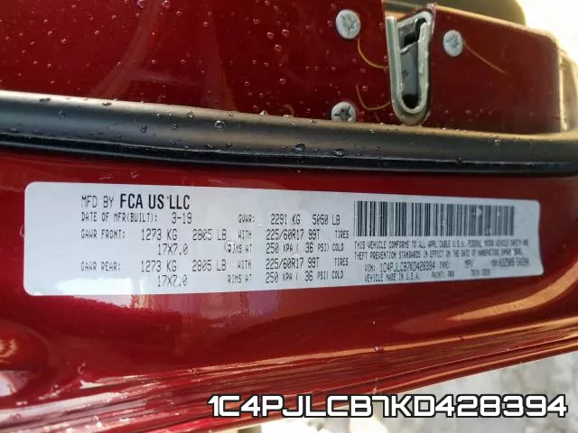 1C4PJLCB7KD428394 фото 2