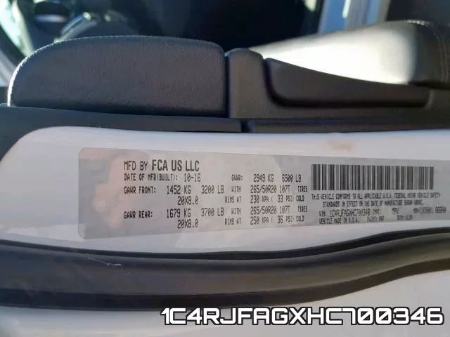 1C4RJFAGXHC700346 фото 2