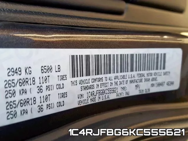 1C4RJFBG6KC555621 фото 2