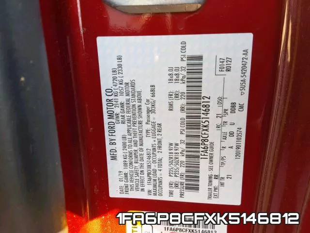 1FA6P8CFXK5146812 фото 2