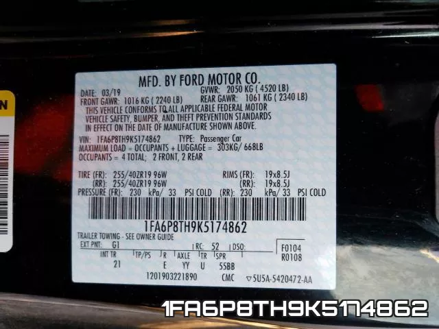 1FA6P8TH9K5174862 фото 2