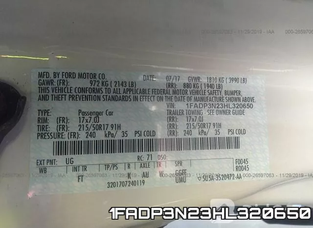 1FADP3N23HL320650 фото 10