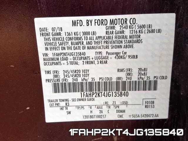 1FAHP2KT4JG135840 фото 2
