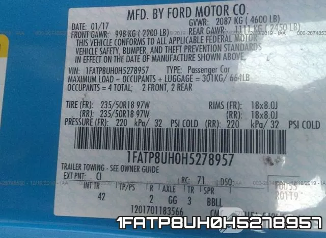 1FATP8UH0H5278957 фото 10