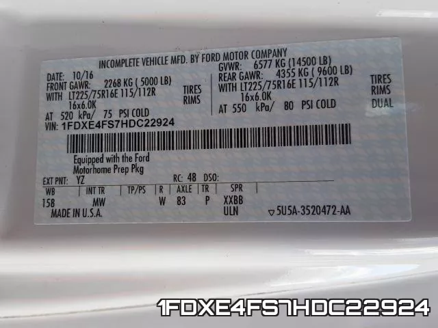 1FDXE4FS7HDC22924 фото 2