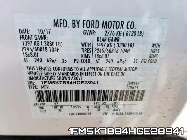 1FM5K7B84HGE28941 фото 2