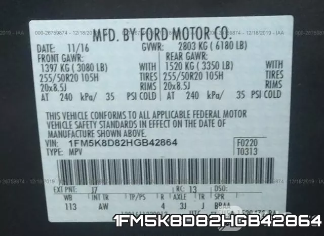 1FM5K8D82HGB42864 фото 10