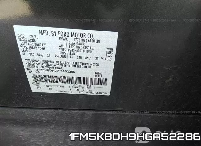 1FM5K8DH9HGA52286 фото 10