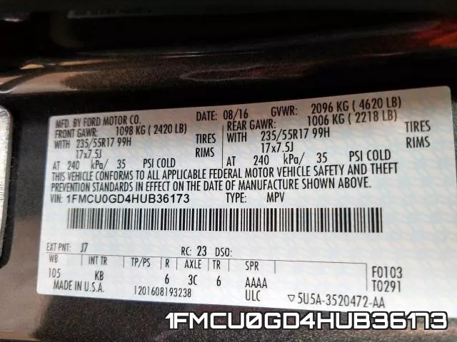 1FMCU0GD4HUB36173 фото 2