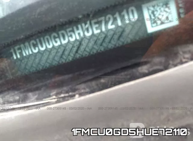 1FMCU0GD5HUE72110 фото 10