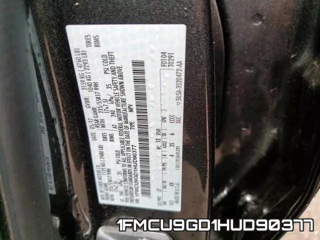 1FMCU9GD1HUD90377 фото 2