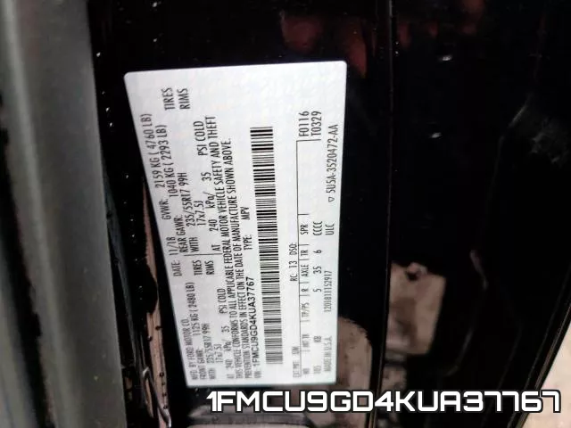 1FMCU9GD4KUA37767 фото 2