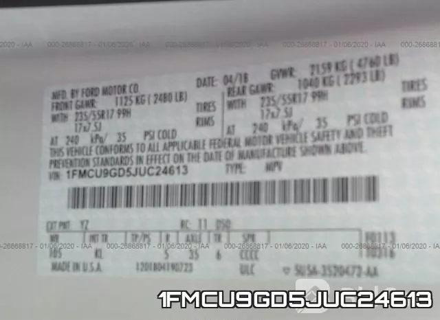 1FMCU9GD5JUC24613 фото 10