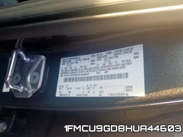 1FMCU9GD8HUA44603 фото 2