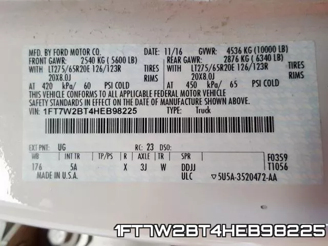 1FT7W2BT4HEB98225 фото 2
