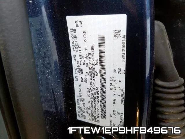 1FTEW1EP9HFB49676 фото 2