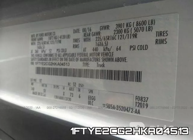 1FTYE2CG2HKA04513 фото 10