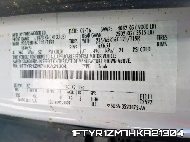 1FTYR1ZM7HKA21304 фото 2