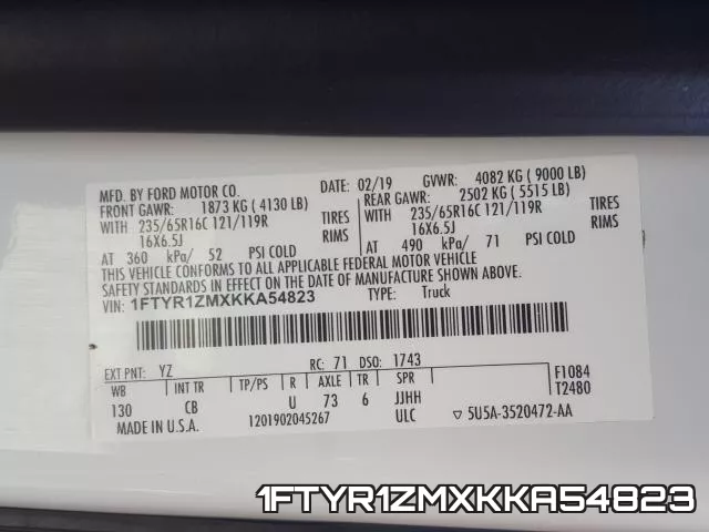 1FTYR1ZMXKKA54823 фото 2
