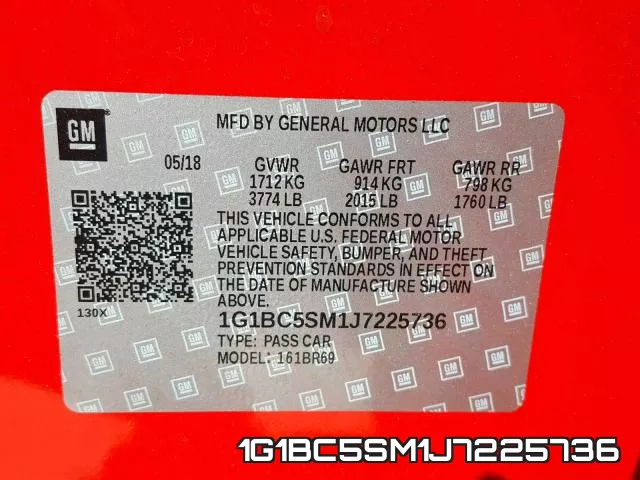 1G1BC5SM1J7225736 фото 2