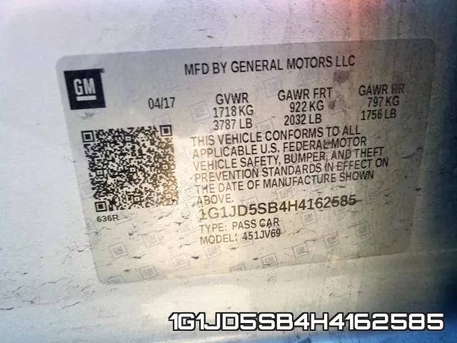 1G1JD5SB4H4162585 фото 2