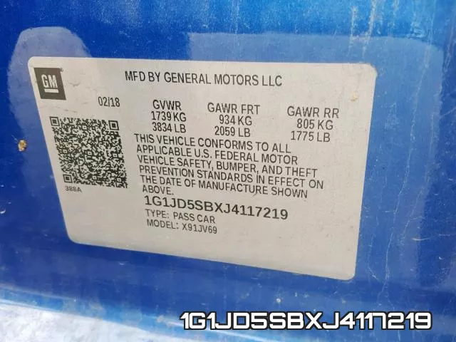 1G1JD5SBXJ4117219 фото 2