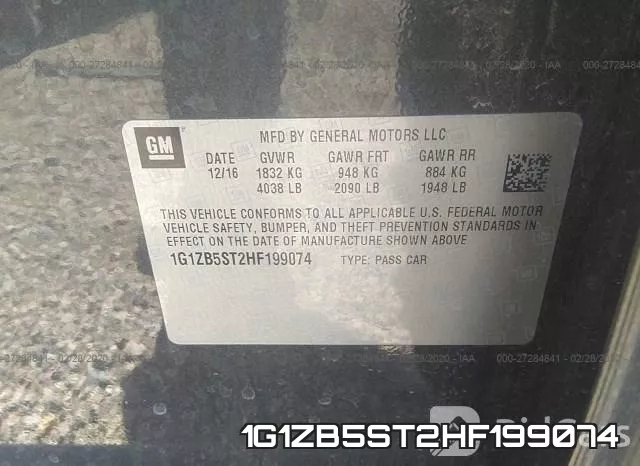1G1ZB5ST2HF199074 фото 10