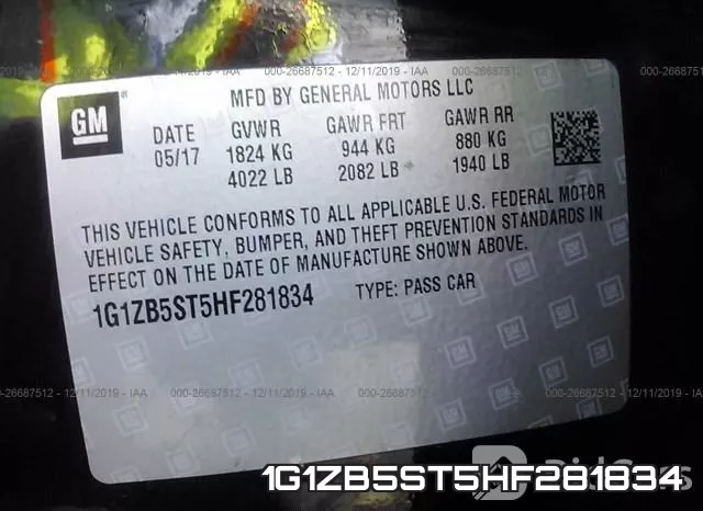 1G1ZB5ST5HF281834 фото 10