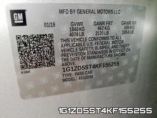 1G1ZD5ST4KF155255 фото 2