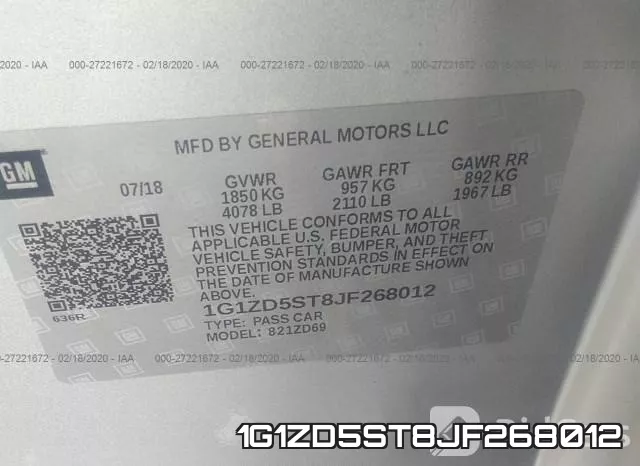 1G1ZD5ST8JF268012 фото 10