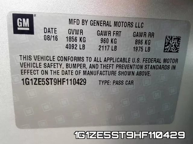 1G1ZE5ST9HF110429 фото 2